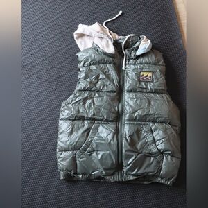 rare vintage 90's Billabong Dark Green Puffer Vest